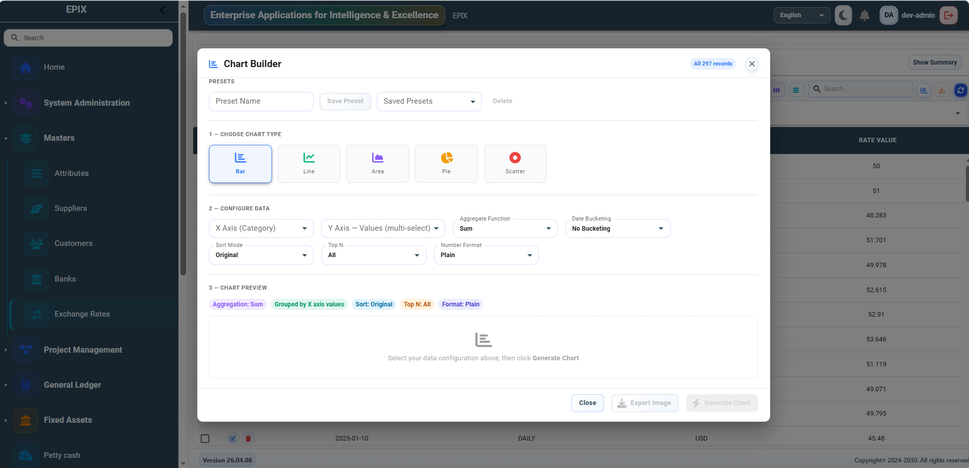 EPIX Analytics Chart Builder